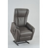 Fauteuil de relaxation électrique avec releveur en cuir coloris brun Brooks