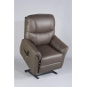 Fauteuil de relaxation électrique avec releveur en cuir coloris chocolat Yalta