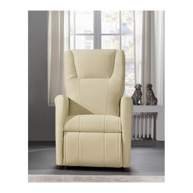 Fauteuil de relaxation manuel avec repose-pieds en microfibre coloris sable Arthuro