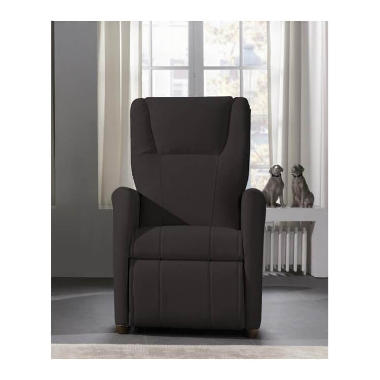 Fauteuil de relaxation manuel avec repose-pieds en microfibre coloris charbon Arthuro