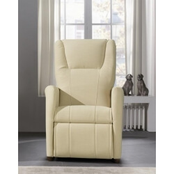 Fauteuil de relaxation électrique avec releveur et repose-pieds en microfibre coloris sable Arthuro