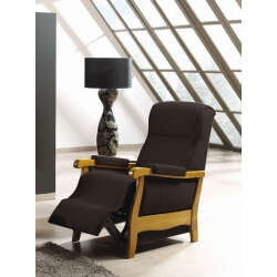 Fauteuil de relaxation électrique avec repose-pieds en microfibre coloris chocolat Lilia