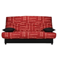 Banquette clic-clac noir imprimé rouge Web
