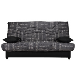 Banquette clic-clac noir imprimé gris foncé Web