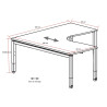 Bureau compact symétrique réglable en hauteur Lexie