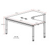 Bureau compact symétrique réglable en hauteur Lexie