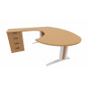 Bureau d'angle contemporain avec caisson Maldive