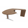 Bureau d'angle contemporain avec caisson Maldive