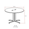 Table de réunion contemporaine ronde argent/chêne moyen Maldive