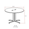 Table de réunion contemporaine ronde argent/chêne moyen Maldive