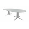 Table de réunion contemporaine ovale argent/chêne moyen Maldive