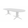 Table de réunion contemporaine ovale argent/chêne moyen Maldive