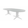 Table de réunion contemporaine ovale argent/chêne moyen Maldive