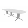 Table de réunion contemporaine ovale argent/chêne moyen Maldive