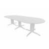 Table de réunion contemporaine ovale argent/chêne moyen Maldive