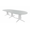 Table de réunion contemporaine ovale argent/chêne moyen Maldive