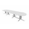 Table de réunion contemporaine ovale argent/chêne moyen Maldive