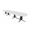 Table de réunion contemporaine ovale argent/chêne moyen Maldive