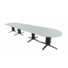 Table de réunion contemporaine ovale argent/chêne moyen Maldive