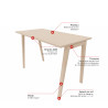 Table haute de réunion avec piétement en hêtre massif Erika