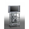 Meuble TV contemporain métal et verre coloris aluminium Kittie II