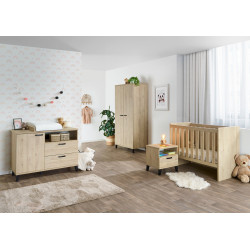 Chambre bébé contemporaine chêne clair Eloise