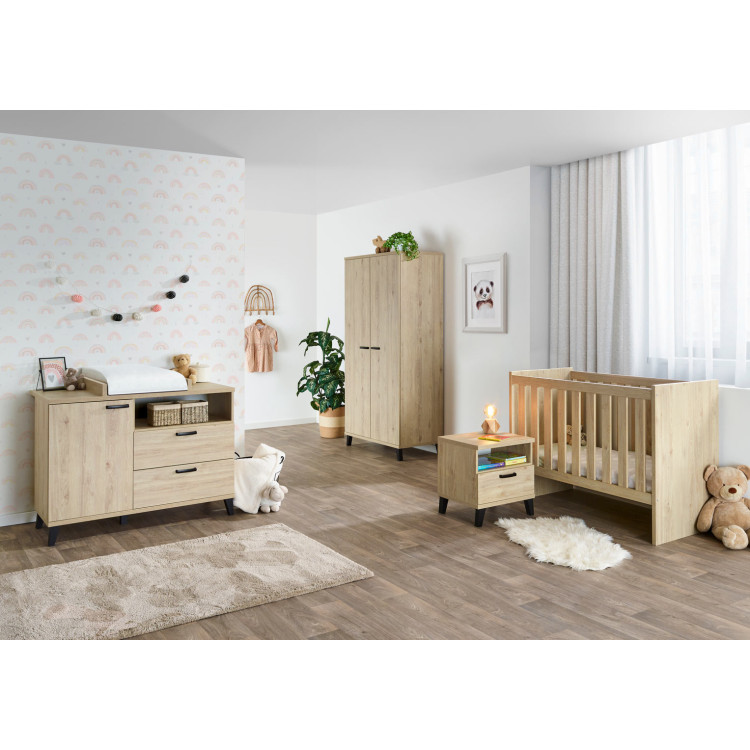 Chambre bébé contemporaine chêne clair Eloise