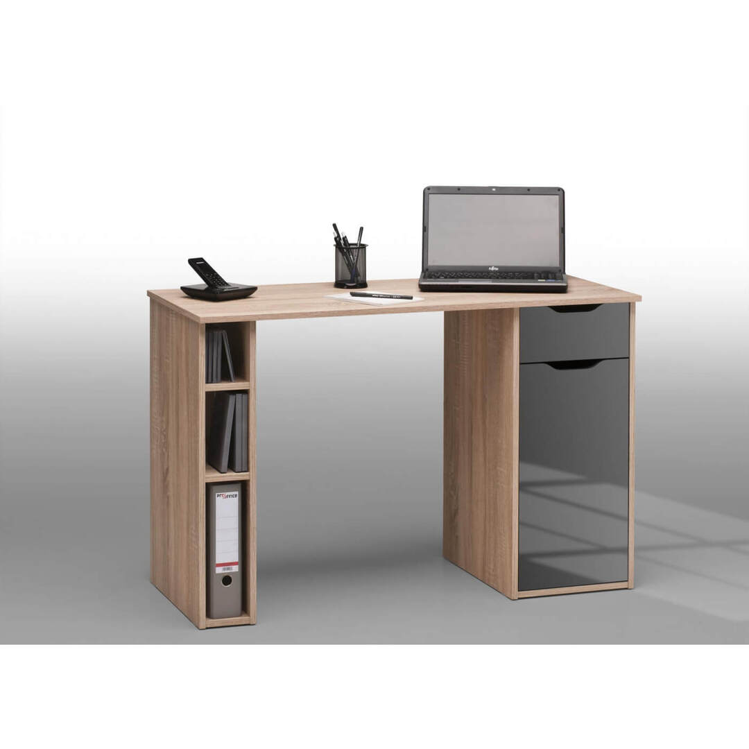 Bureau Informatique Sonoma Laqué Contemporain Chêne Gris Lisandra zMVSUp