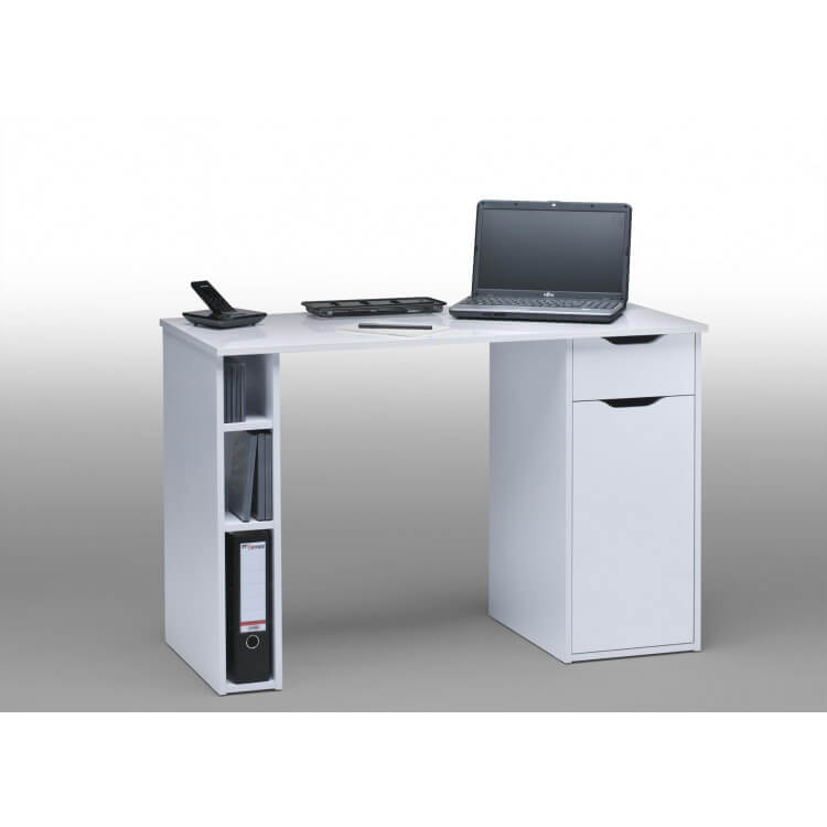 Bureau informatique contemporain blanc Lisandra