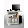 Bureau informatique contemporain sur roulettes blanc Lillirose