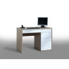 Bureau informatique design chêne sonoma-blanc laqué Mattea