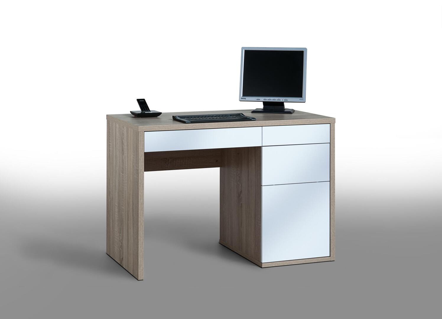 Bureau d'Ordinateur Blanc Laqué Mat pour bureau