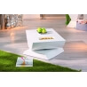 Table basse rectangulaire design laquée blanche Half