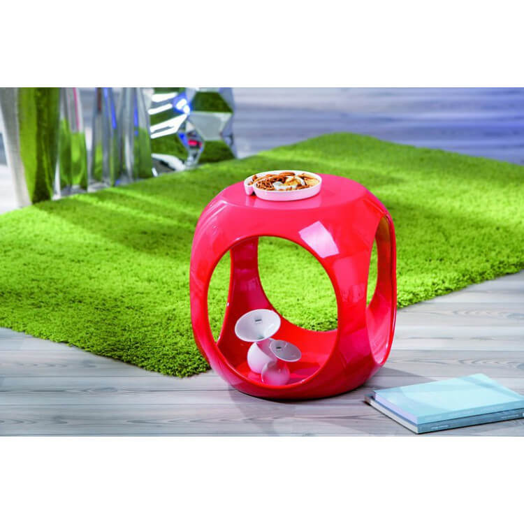 Table d'appoint carrée design rouge Nano