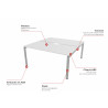 Bureau bench 2 personnes avec encoche Producteo