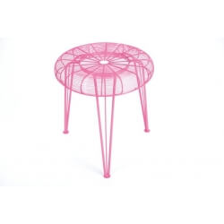 Tabouret design en métal laqué rose Spydo
