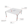 Bureau bench 2 personnes avec trappe Soft Closing Producteo