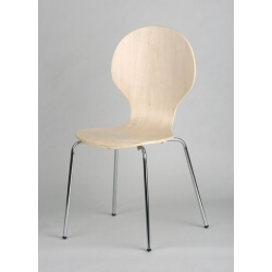 Chaise de cuisine (lot de 4) en métal et bois coloris naturel Forci