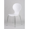 Chaise de cuisine (lot de 4) en métal et bois coloris blanc Forci