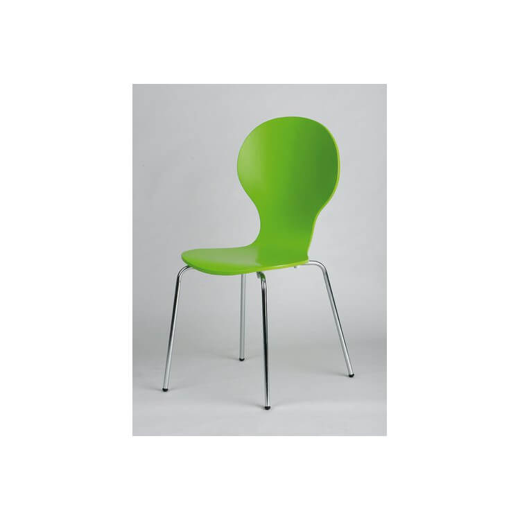 Chaise de cuisine (lot de 4) en métal et bois coloris vert Forci