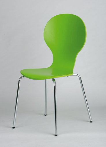 Chaise de cuisine (lot de 4) en métal et bois coloris vert Forci