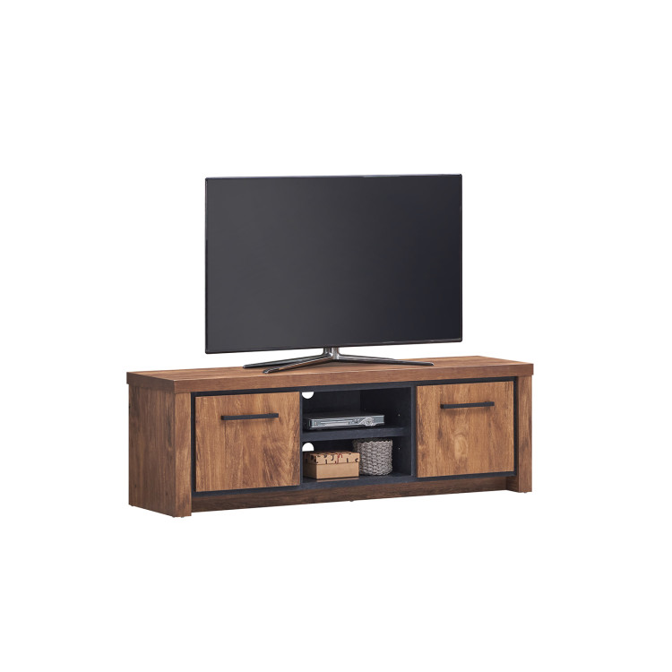 Meuble TV style industriel 150 cm acacia/noir Winston