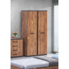 Armoire enfant contemporaine 108 cm acacia/noir Marinella