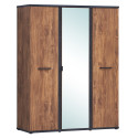 Armoire enfant contemporaine 164 cm acacia/noir Marinella