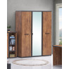 Armoire enfant contemporaine 164 cm acacia/noir Marinella