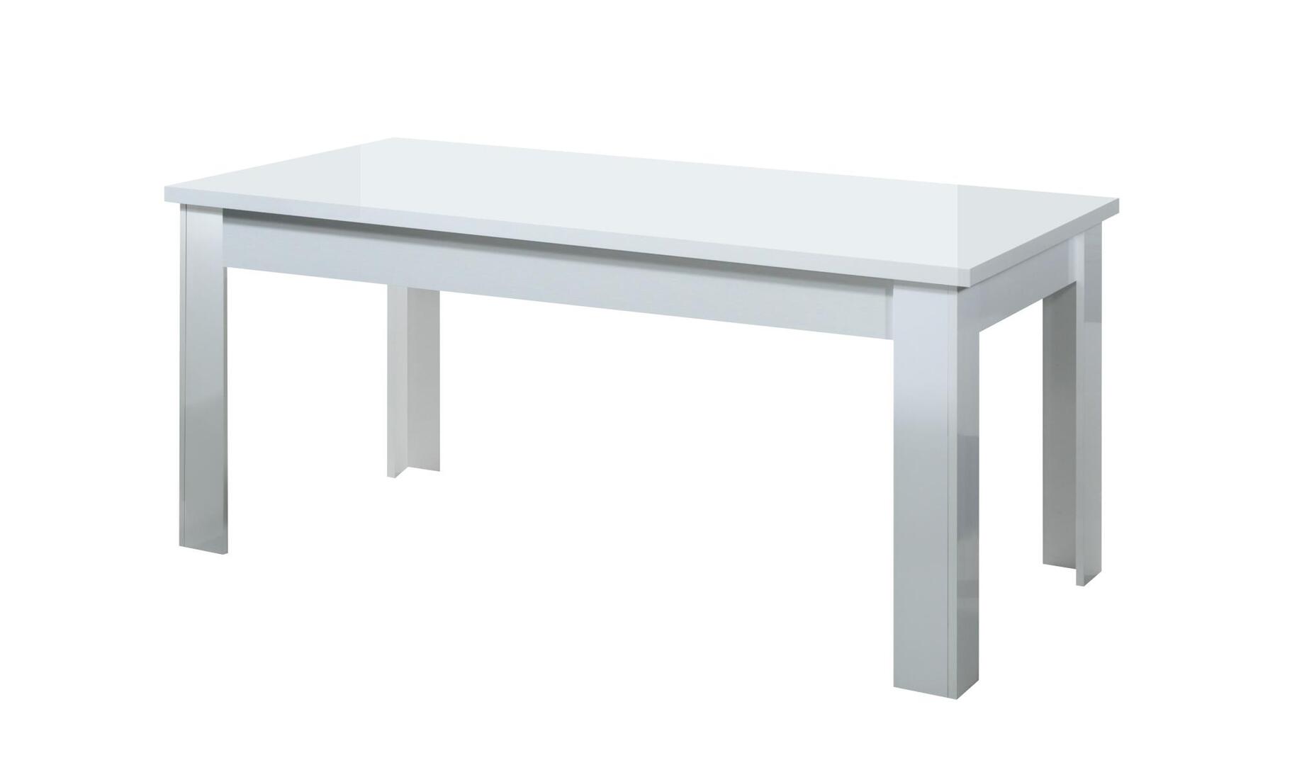 Table de salle à manger design rectangulaire laquée blanche Azura