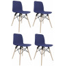 Lot de 4 chaises monocoques pieds bois Cador