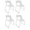 Chaise d'accueil design en PVC noir (lot de 4) Istanbul