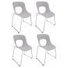 Chaise d'accueil design en PVC noir (lot de 4) Istanbul