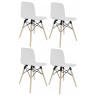 Lot de 4 chaises monocoques pieds bois Cador